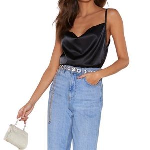 NWT nasty gal satin silky cowl cami top
